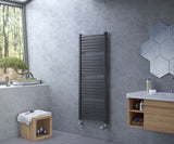Fino Anthracite Curved Heated Towel Rail 945x580mm
