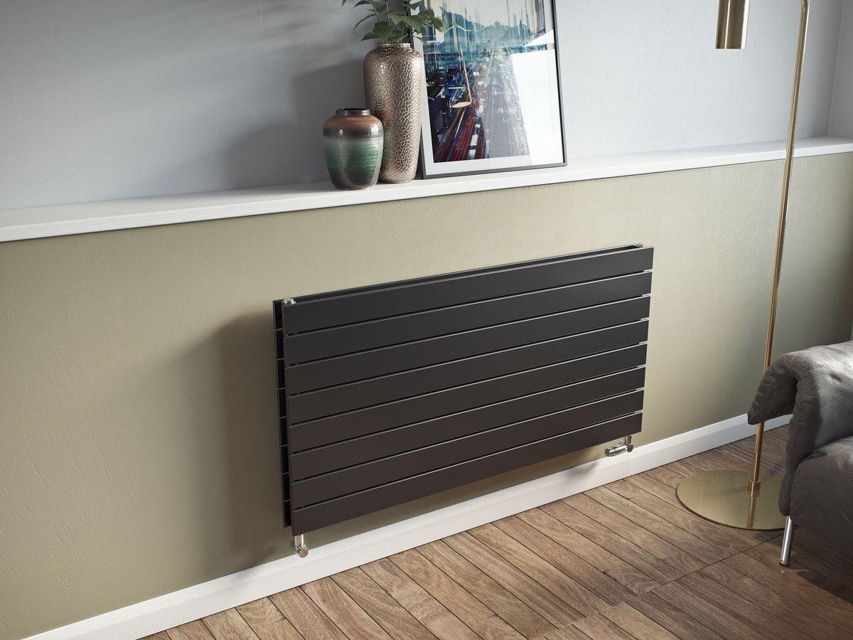 Mars Anthracite Double Flat Panel Horizontal Radiator 445x1500mm