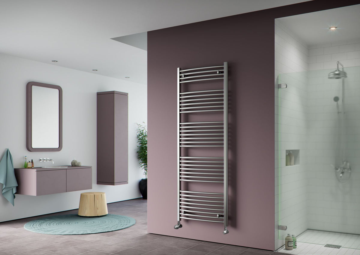 Chromo Curved Heated Towel Rail 1636x600mm