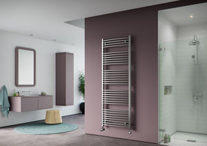 Chromo Curved Heated Towel Rail 1636x600mm