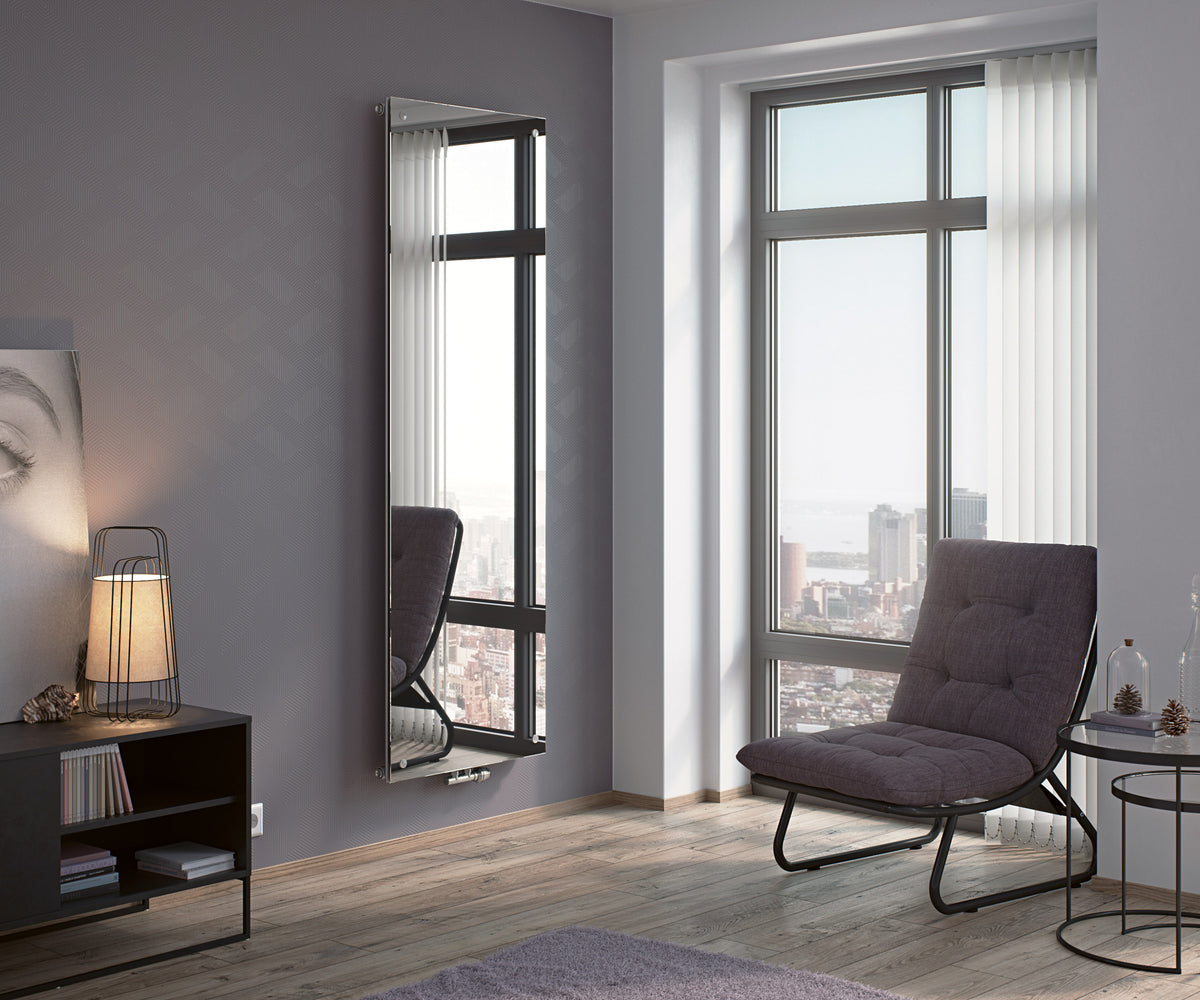 Mars Chrome Single Vertical Mirror Radiator 1800x595mm