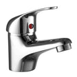 Chrome bathroom faucet on a white background