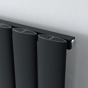 Saturn Anthracite Single Flat Panel Vertical Radiator 1800x280mm