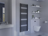 Primo Electric Anthracite Straight Heated Towel Rail 1728x600mm