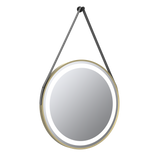 Delilah Brushed Brass Round Illuminated LED Mirror 600x800mm