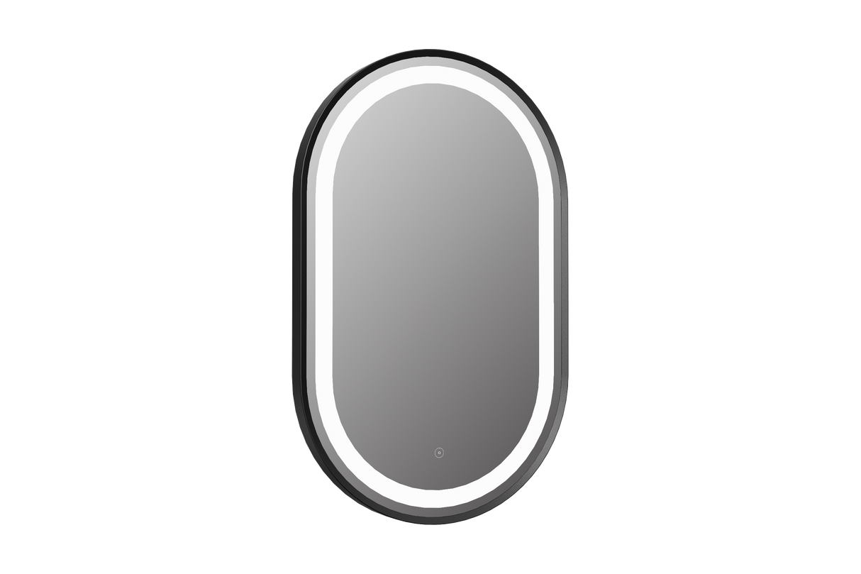 Martha Black Oval LED Mirror 500x800mm