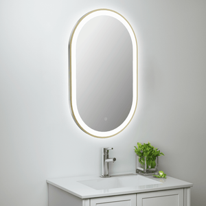 Martha Brushed Brass Oval LED Mirror 500x800mm