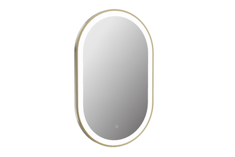 Martha Brushed Brass Oval LED Mirror 500x800mm