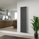 Vega Anthracite Single Flat Panel Vertical Radiator 1800x600mm