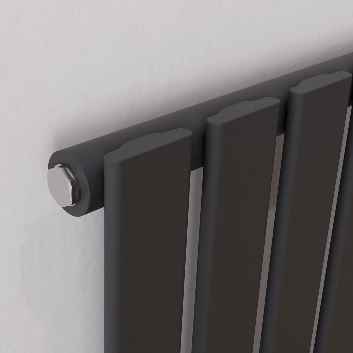 Vega Anthracite Single Flat Panel Vertical Radiator 1800x372mm
