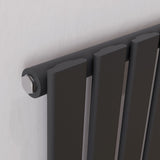 Vega Anthracite Single Flat Panel Vertical Radiator 1800x372mm