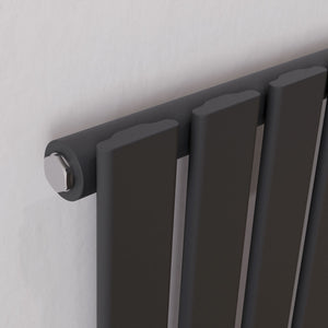 Vega Anthracite Single Flat Panel Vertical Radiator 1800x372mm