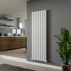 Vega White Double Flat Panel Vertical Radiator 1800x372mm