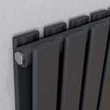 Vega Anthracite Double Flat Panel Vertical Radiator 1800x372mm