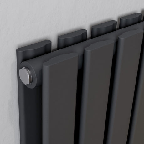 Vega Anthracite Double Flat Panel Vertical Radiator 1800x448mm
