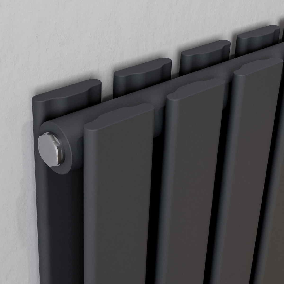 Vega Anthracite Double Flat Panel Vertical Radiator 1800x600mm