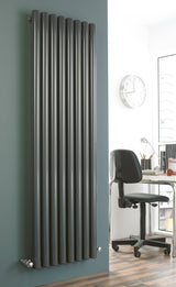 Vulkan Anthracite Single Round Vertical Radiator 1800x585mm