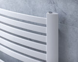 Fino White Curved Heated Towel Rail 1215x580mm