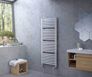 Fino White Curved Heated Towel Rail 1215x580mm