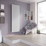 Vulkan White Single Square Vertical Radiator 1800x435mm