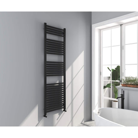 Omata Black Straight Heated Towel Rail 1600x500mm